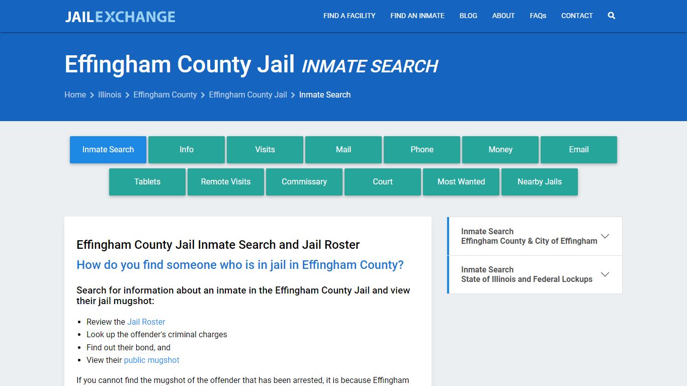 Inmate Search: Roster & Mugshots - Effingham County Jail, IL